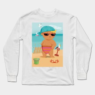 Vacation mood on - the toddler King of the beach enjoying the holiday Long Sleeve T-Shirt